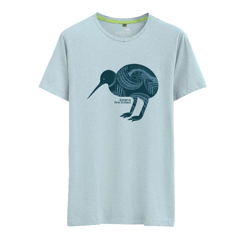 Womens New Zealand T Shirt - Tattoo Kiwi Casual Slouchy Short Sleeve