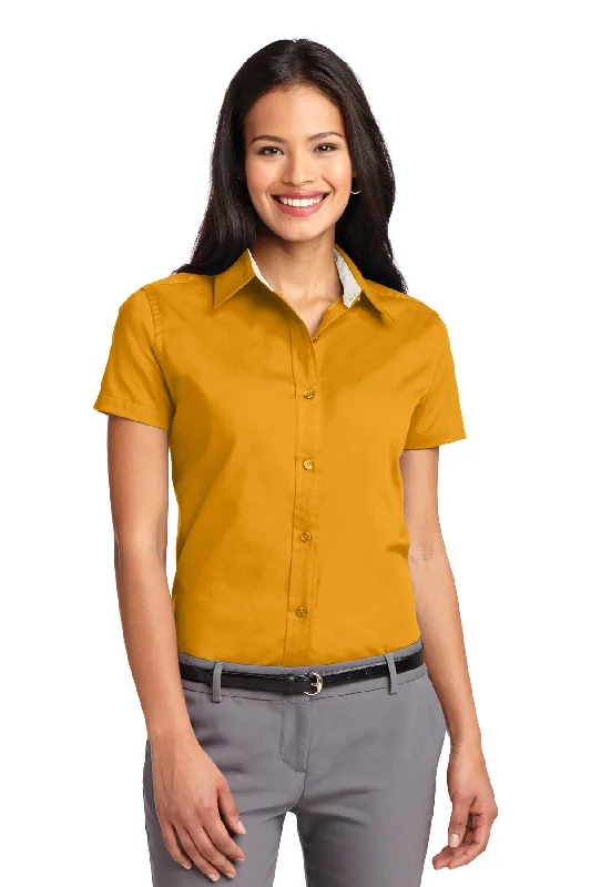 Port Authority® Ladies Short Sleeve Easy Care  Shirt.  L508 Relaxed Cotton Short Blouse