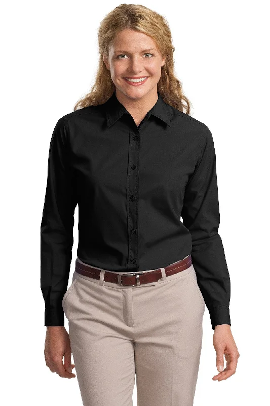 Port Authority® Ladies Long Sleeve Easy Care, Soil Resistant Shirt.  L607 Casual Ruffle Short Shirt