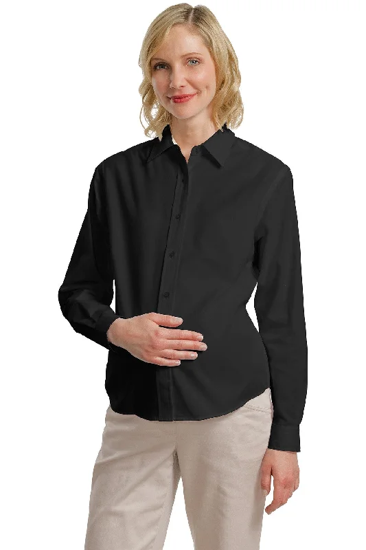 Port Authority® Maternity Long Sleeve Easy Care Shirt.  L608M Stylish Crew Neck Shirt