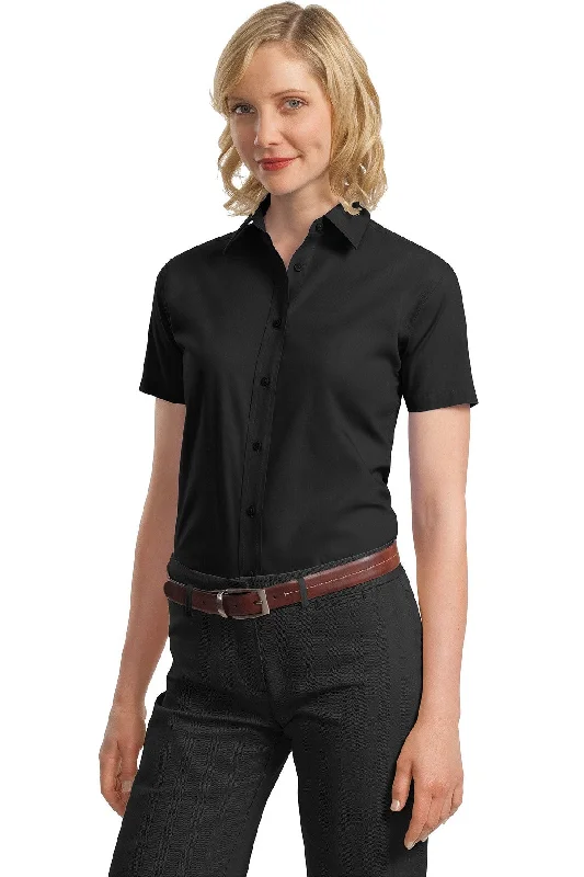 Port Authority® Ladies Short Sleeve Value Poplin Shirt. L633 Elegant Silk Short Shirt