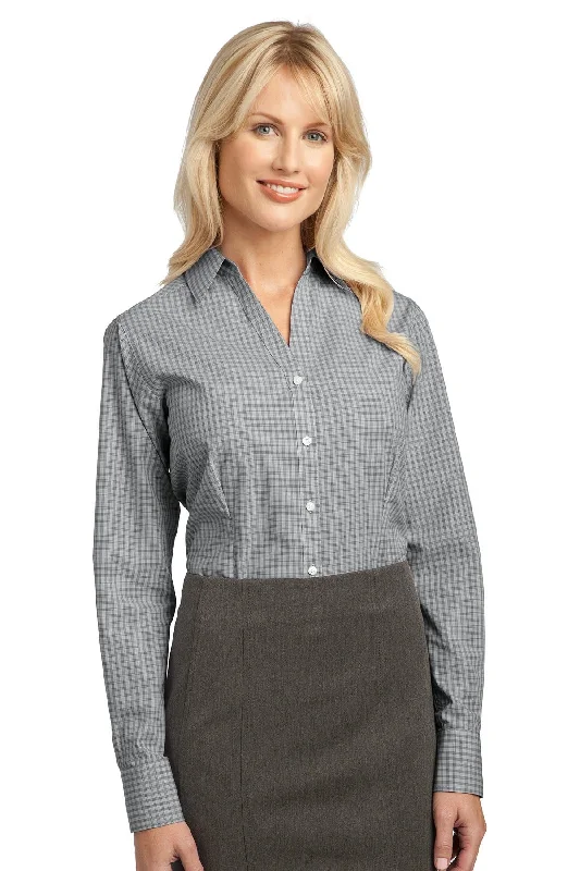 Port Authority® Ladies Plaid Pattern Easy Care Shirt. L639 Casual Oversized Short Shirt