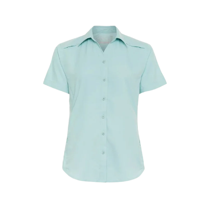 Gameguard Women's Microfiber Sea Glass Shirt Casual Button-Down Short Shirt