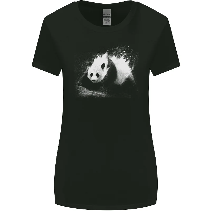 Abstract Panda Bear Ecology Womens Wider Cut T-Shirt Anti-Pilling Machine Wash Handmade