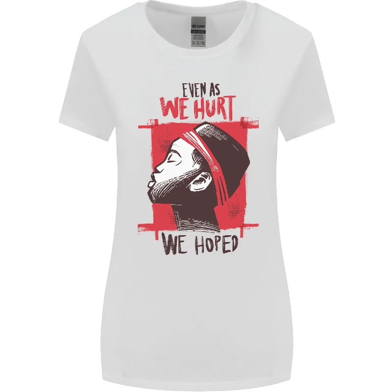 African Woman Even When We Hurt We Hoped Womens Wider Cut T-Shirt Houndstooth Herringbone Solid