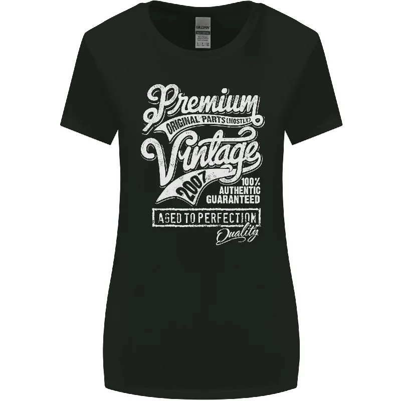 Aged to Perfection Vintage 16th Birthday 2007 Womens Wider Cut T-Shirt Elasticated Padded Insulated