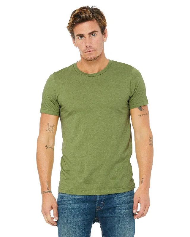 Bella+Canvas Unisex Heather CVC T-Shirt | Heather Green Mesh Blend Leather Blend Suede Blend