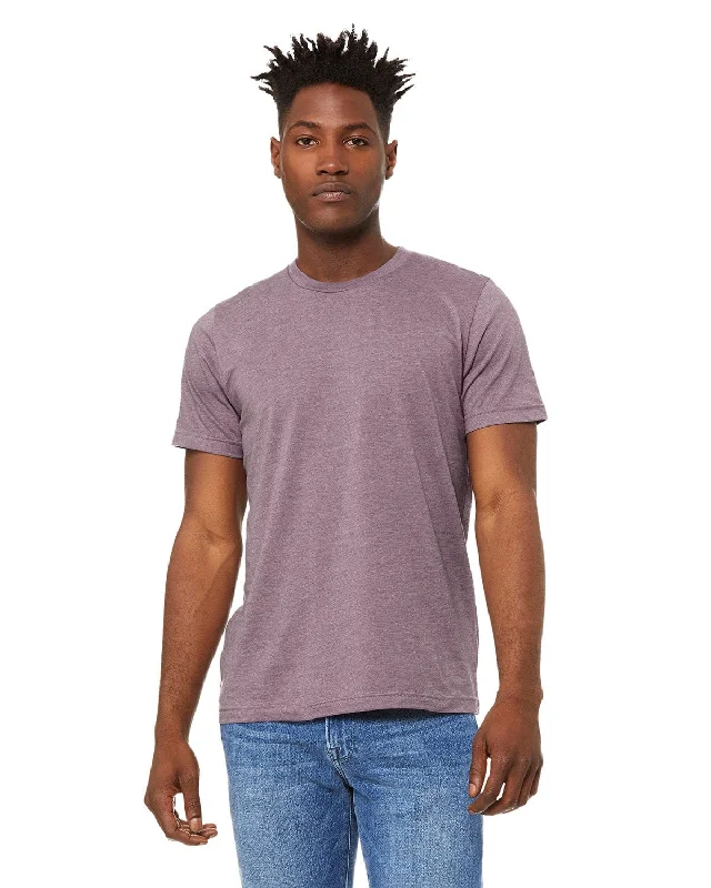 Bella+Canvas Unisex Heather CVC T-Shirt | Heather Purple Houndstooth Herringbone Solid