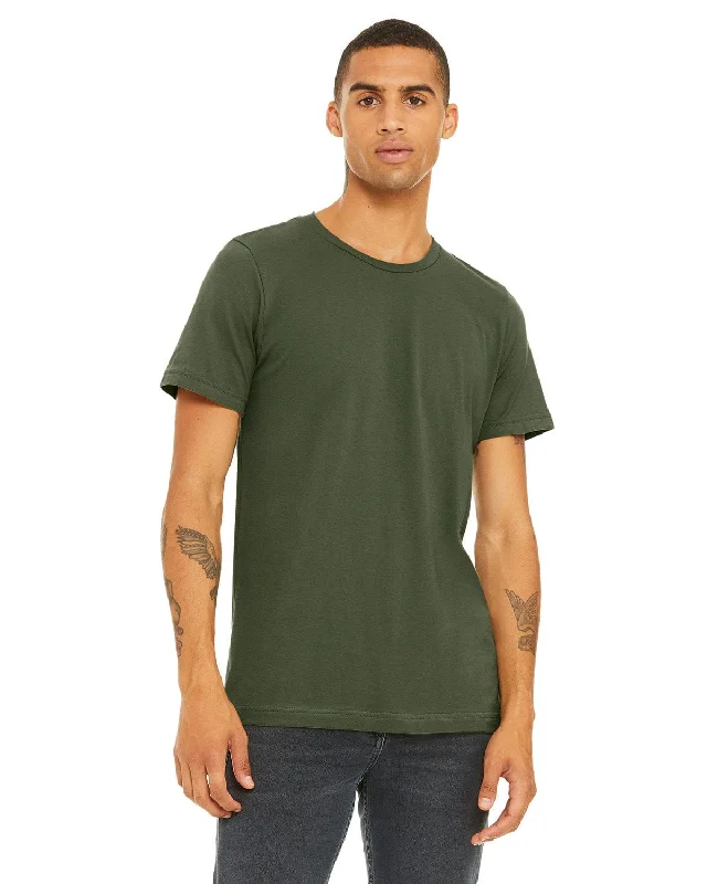 Bella+Canvas Unisex T-Shirt | Military Green Wool Fabric Cashmere Fabric Tweed Fabric