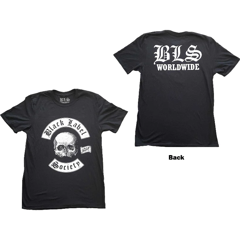 Black Label Society | Official Band T-Shirt | Worldwide V. 2 (Back Print) Cashmere Blend Cotton Blend Poly Blend