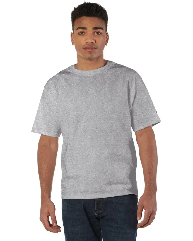 Champion Heritage Jersey Heavyweight T-Shirt | Oxford Gray Hooded Caped Shawl Collar