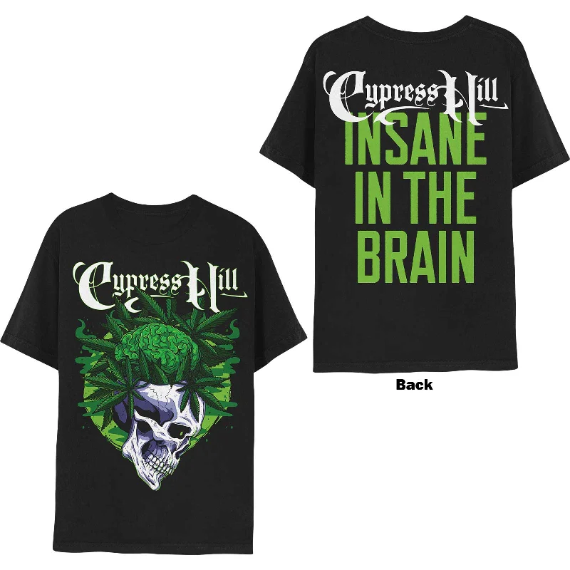 Cypress Hill | Official Band T-Shirt | Insane In The Brain (Back Print) Denim Fabric Leather Fabric Suede Fabric