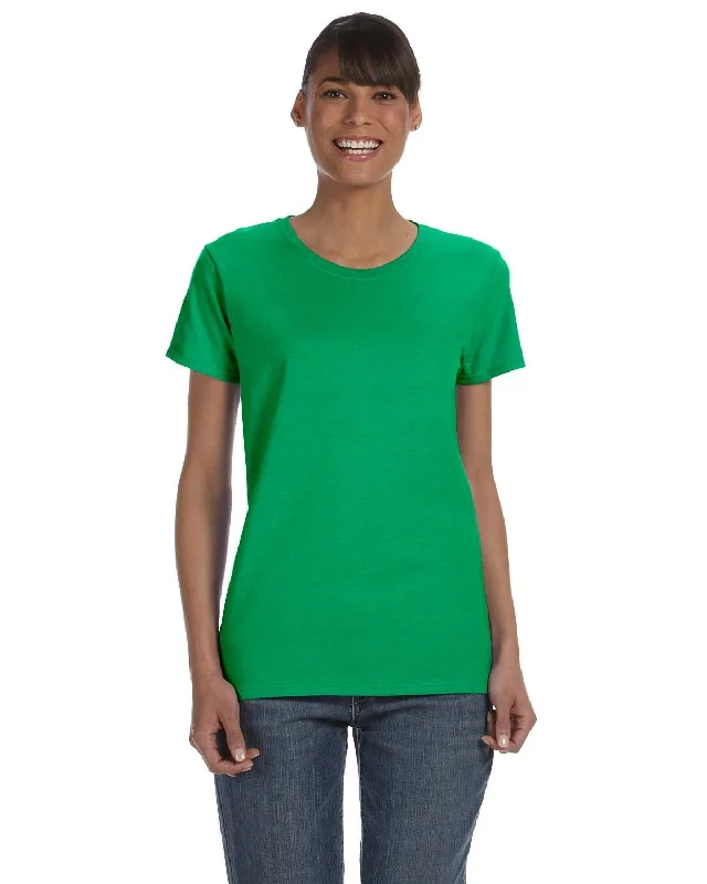 Gildan Ladies Lightweight 100% Cotton T-Shirt | Irish Green Basic T-Shirt Crew Neck Short Sleeve