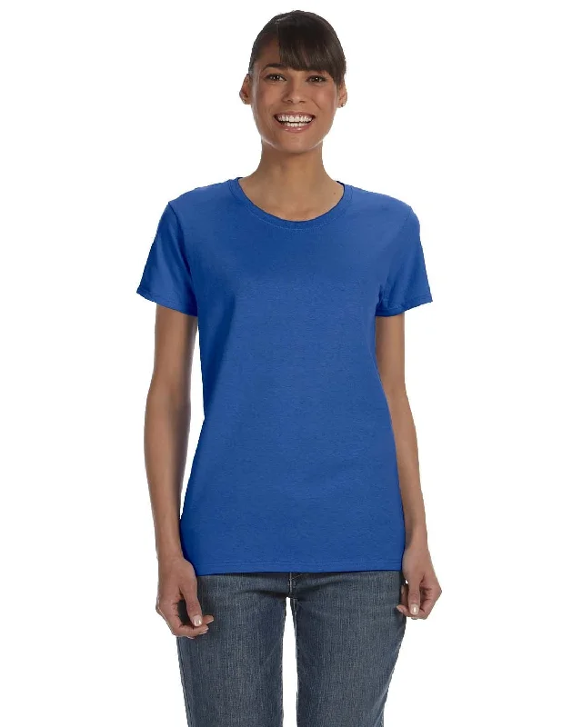 Gildan Ladies Lightweight 100% Cotton T-Shirt | Royal Fitted T-Shirt Seamless Stretchy