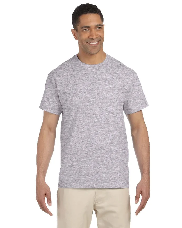 Gildan Ultra Cotton Pocket T-Shirt | Sport Grey Fleece Nylon Spandex