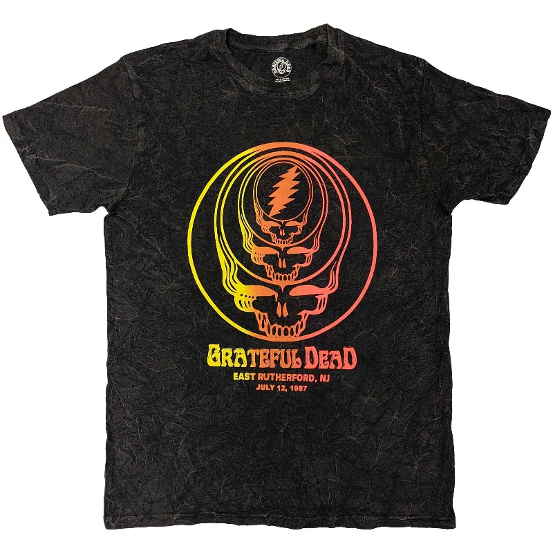 Grateful Dead | Official Band T-Shirt | Concentric Skulls (Wash Collection) Print Jacquard Patchwork