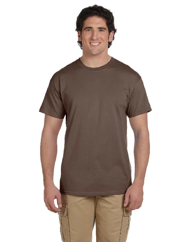 Hanes ComfortBlend 50/50 T-Shirt | Heather Brown Terry Blend Velvet Blend Canvas Blend