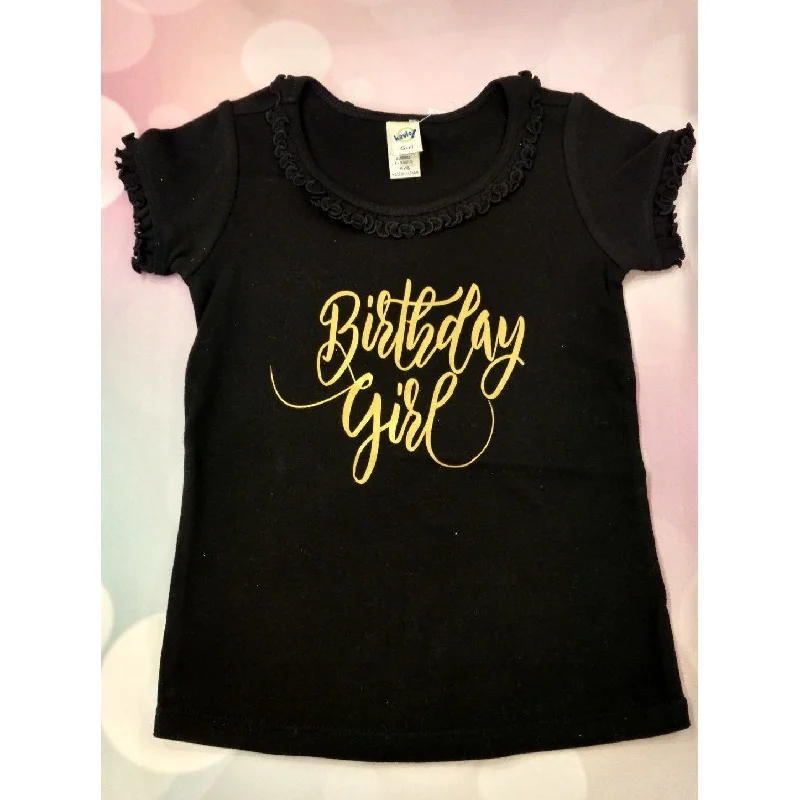 JJ Bowtique Birthday Girl Shirt Cozy Printed Short Shirt