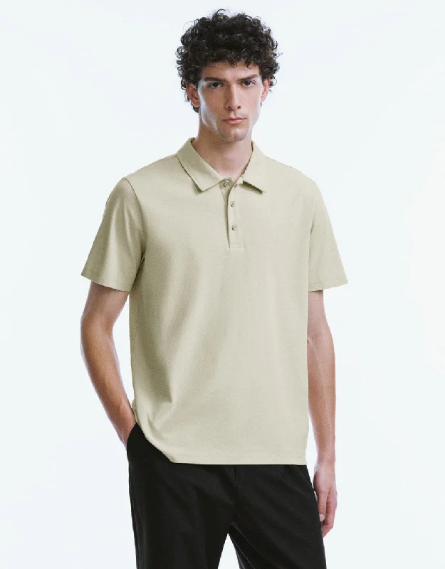 Knitted Polo T-Shirt Zippered Front Buttoned Front Snap Front