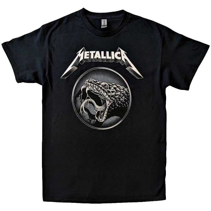 Metallica | Official Band T-Shirt | Black Album Poster Solid Print Embellished