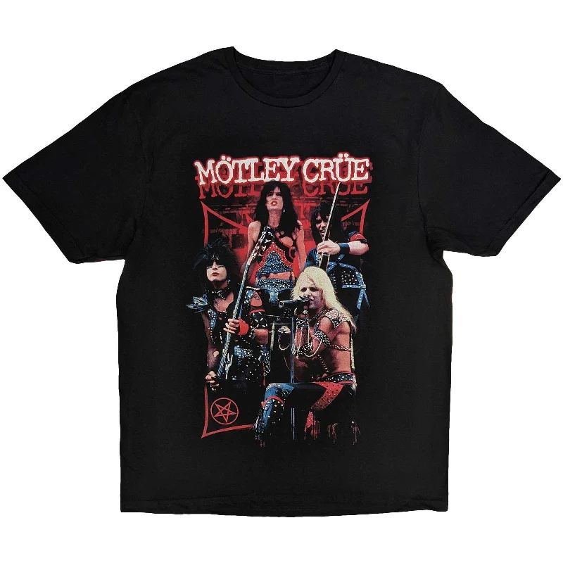 Motley Crue | Official Band T-Shirt | Live Montage Red Modern Contemporary Chic