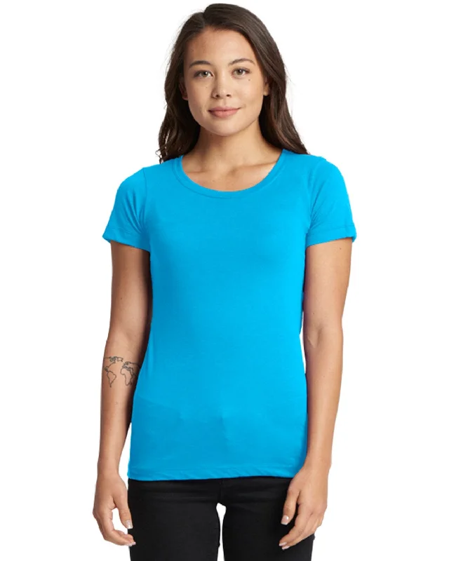 Next Level Ladies Ideal Short Sleeve Crew Tee | Turquoise Fitted T-Shirt Seamless Stretchy