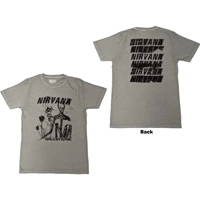 Nirvana | Official Band T-Shirt | Incesticide Stacked Logo (Back Print) Elasticated Padded Insulated