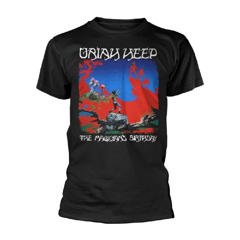 Uriah Heep Unisex T-shirt: The Magicians Birthday (Black) Silk Blend Satin Velvet