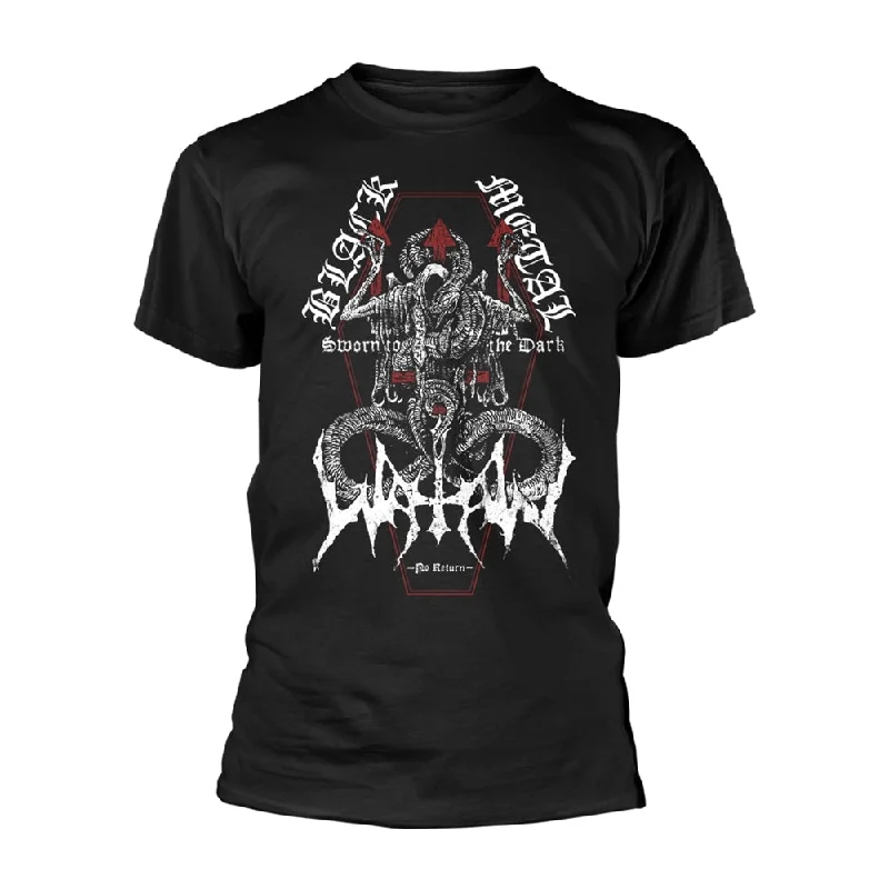 Watain Unisex T-shirt: Sworn Coffin Striped Floral Plaid