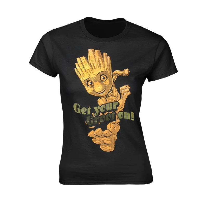 Marvel Guardians Of The Galaxy Vol 2 Ladies Ladies T-shirt: Groot - Dance Striped Floral Plaid