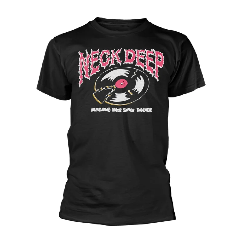 Neck Deep | Official Band T-Shirt | Making Hits Ribbed Striped Patterned