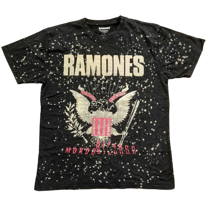 Ramones | Official Band T-Shirt | Eagle (Wash Collection) Spandex Blend Rayon Blend Denim Blend