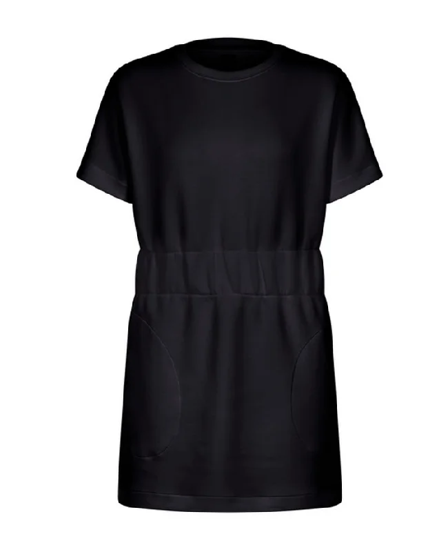 SPX Air Essentials Cinched T-Shirt Dress Hooded Caped Shawl Collar