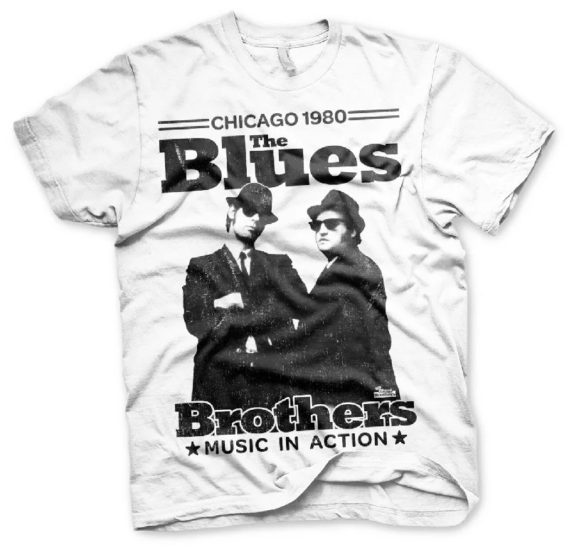 The Blues Brothers | Official Band T-Shirt | Chicago 1980 Notch Collar Peter Pan Collar Cowl Neck