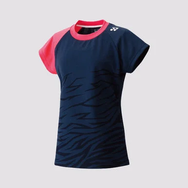 YONEX - 20242EX Women's Performance Shirt Navy Blue Comfortable Peplum Short Shirt