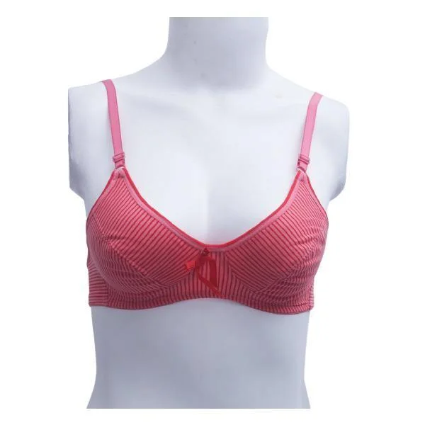 Best Ladies non-padded Cotton Woven Strips Bra Soft Cotton Bra