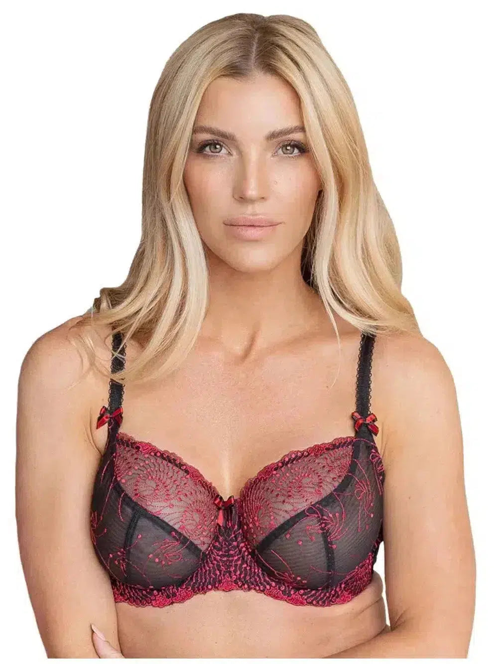 Black Red Nicole Bra Comfortable Bralette Style