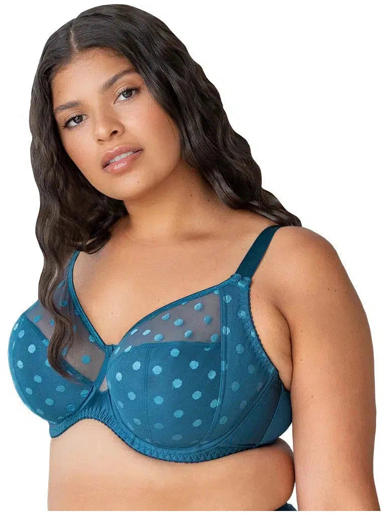 Blue Coral Carmen Polka Dot Bra Sporty Wireless Bra