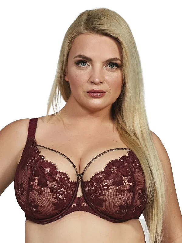 Burgundy Selena Soft Lace Bra Cozy Sleep Bra