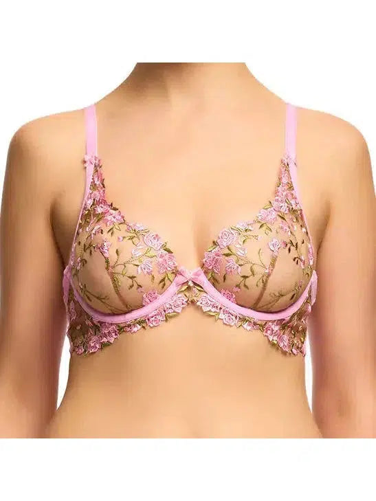 Chaming Pink Rosewyn Plunge Bra Adjustable Bra Straps