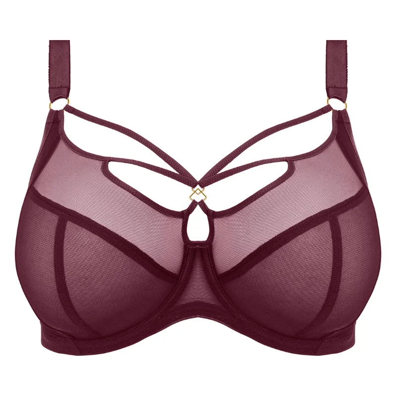 Elomi Sachi Plunge Bra Cabernet Breathable Sports Bra