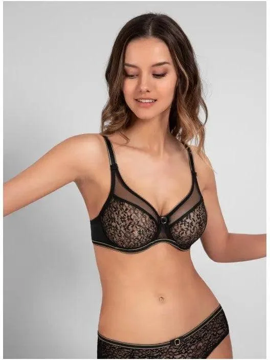 Black Allure Full Cup Bra Comfortable Lounge Bra