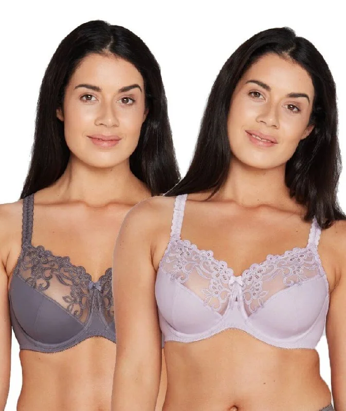 Fayreform Coral Underwire Bra - 2 Pack - Thistle/Rabbit Supportive Wireless Bra