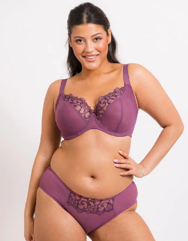 Flirtelle Alice Balcony Bra Mauve/Plum Stretchy Wireless Bra