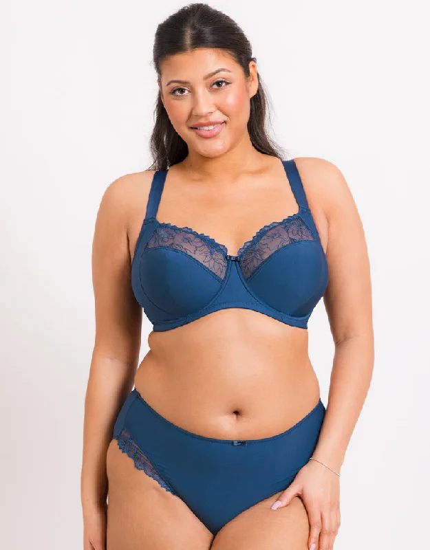 Flirtelle Emilie Full Cup Side Support Bra Navy Lightly Padded Bra