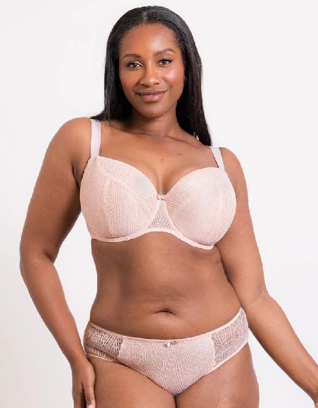 Flirtelle Esme Padded Balcony Bra Blush Pink Seamless Push-Up Bra