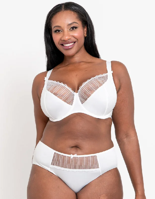 Flirtelle Riley Balcony Bra White High Support Sports Bra