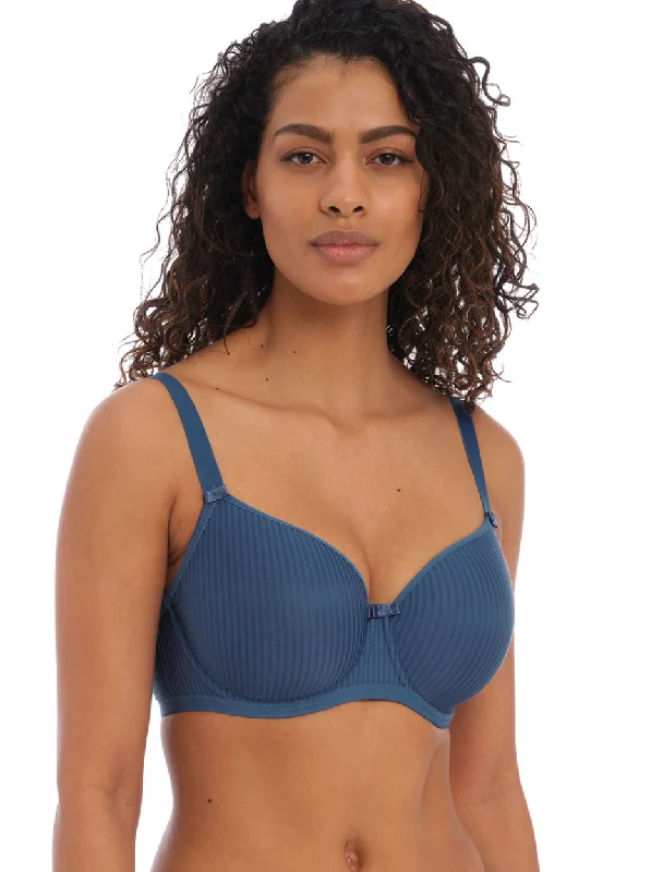 Freya Idol Underwire Molded Balcony Bra, Vintage Denim | Denim Blue Freya Idol Bras Daily Comfort Bra