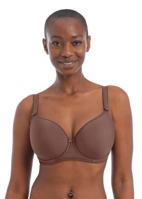 The Freya Idol Uw Molded Balcony Bra in Coffee Roast | Brown Freya Idol Bras Push-Up Wireless Bra