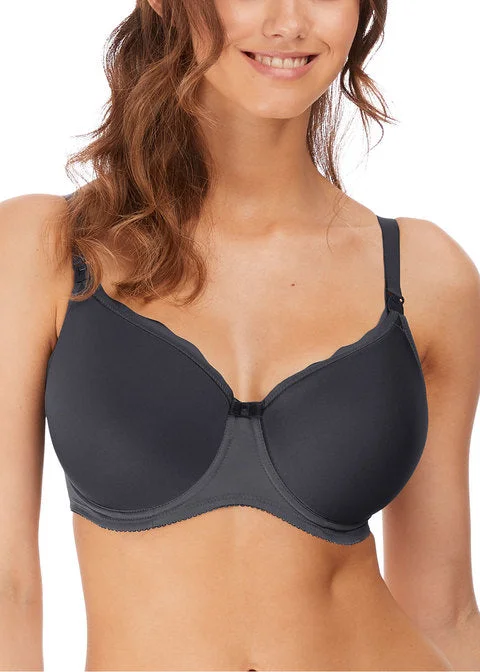 Freya Pure Sculpt Molded Soft Cup Nursing Bra, Slate Soft Mesh Bra